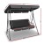 Gardeon Outdoor 3-Seater Swing Chair with Adjustable Canopy, Removable Cushions, and Sturdy Steel Frame - Black