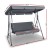 Gardeon 3-Seater Grey Outdoor Swing Chair with Adjustable Canopy, Steel Frame & Removable Cushions - Seats 200kg