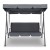 Gardeon 3-Seater Grey Outdoor Swing Chair with Adjustable Canopy, Steel Frame & Removable Cushions - Seats 200kg