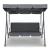 Gardeon 3-Seater Grey Outdoor Swing Chair with Adjustable Canopy, Steel Frame & Removable Cushions - Seats 200kg