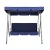 Gardeon 3-Seater Outdoor Swing Chair with Adjustable Navy Canopy, Powder-Coated Steel Frame, Water-Resistant Cushions