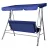 Gardeon 3-Seater Outdoor Swing Chair with Adjustable Navy Canopy, Powder-Coated Steel Frame, Water-Resistant Cushions