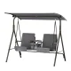 Gardeon Outdoor 2-Seater Swing Chair - Grey, Powder-Coated Steel, Adjustable Water-Resistant Canopy, Cup Holder