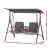Gardeon Outdoor 2-Seater Swing Chair - Grey, Powder-Coated Steel, Adjustable Water-Resistant Canopy, Cup Holder