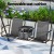 Gardeon Outdoor 2-Seater Swing Chair - Grey, Powder-Coated Steel, Adjustable Water-Resistant Canopy, Cup Holder