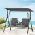 Gardeon Outdoor 2-Seater Swing Chair - Grey, Powder-Coated Steel, Adjustable Water-Resistant Canopy, Cup Holder