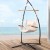 Gardeon Hammock Chair with Steel Stand, Cream, 100x60x138cm - Outdoor/Indoor, Durable Polyester Cotton Blend