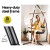 Gardeon Hammock Chair with Steel Stand, Polyester Cotton Blend, Grey, 100x60x138cm - Indoor/Outdoor Relaxation Furniture