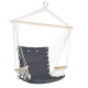 Gardeon Grey Hammock Chair with Armrests - Durable Polyester Cotton, 120kg Capacity, Indoor/Outdoor, Includes Pillow