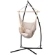 Gardeon Hammock Chair Outdoor Camping Set, Cream, Polyester Cotton, 180kg Capacity, Steel Stand, Indoor/Outdoor Use