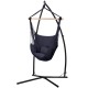 Gardeon Hammock Chair Outdoor Camping Set, Polyester Cotton Blend, 100x45x145cm, Grey, Steel Stand, 180kg Capacity
