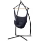 Gardeon Hammock Chair Outdoor Camping Set, Polyester Cotton Blend, 100x45x145cm, Grey, Steel Stand, 180kg Capacity