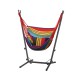 Gardeon Hammock Chair Outdoor Camping with Stand, Metal Frame, Rainbow, 124x107.5x153.5cm, Cozy Relaxation Retreat