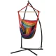 Gardeon Hammock Chair with Steel Stand, Polyester Cotton Blend, 100x45x145cm, Rainbow, Indoor/Outdoor Swing Seat