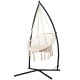 Gardeon Hammock Chair with Steel Stand, Cream Macrame, 360° Rotation, Indoor/Outdoor, Cotton-Poly Blend, 120kg Capacity Gardeon Hammock Chair with Steel Stand, Cream Macrame, 360° Rotation, Indoor/Outdoor, Cotton-Poly Blend, 120kg Capacity