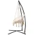 Gardeon Hammock Chair with Steel Stand, Cream Macrame, 360° Rotation, Indoor/Outdoor, Cotton-Poly Blend, 120kg Capacity