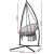 Gardeon Hammock Chair with Steel Stand, Macrame Polyester Cotton, 60cm Seat, Grey, Outdoor Swing with Tassels