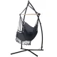 Gardeon Hammock Chair with Steel Stand, Polyester Cotton, 150x90cm, Grey, Indoor/Outdoor, 360° Rotation, 120kg Capacity Gardeon Hammock Chair with Steel Stand, Polyester Cotton, 150x90cm, Grey, Indoor/Outdoor, 360° Rotation, 120kg Capacity