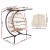 Gardeon Outdoor Double Egg Swing Chair, Handcrafted Wicker Pod with Canopy, 2-Seater, UV-Resistant, Latte Finish
