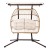 Gardeon Outdoor Double Egg Swing Chair, Handcrafted Wicker Pod with Canopy, 2-Seater, UV-Resistant, Latte Finish