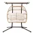 Gardeon Outdoor Double Egg Swing Chair, Handcrafted Wicker Pod with Canopy, 2-Seater, UV-Resistant, Latte Finish