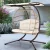 Gardeon Outdoor Double Egg Swing Chair, Handcrafted Wicker Pod with Canopy, 2-Seater, UV-Resistant, Latte Finish