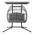 Gardeon Double Hanging Egg Swing Chair with Canopy, Hand-Woven Wicker, Steel Frame, 2-Seater, UV Resistant, Grey