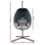 Gardeon Grey Outdoor Foldable Egg Swing Chair with 360° Rotation, UV-Resistant Canopy, and Plush Cushion, 150kg Capacity