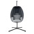 Gardeon Grey Outdoor Foldable Egg Swing Chair with 360° Rotation, UV-Resistant Canopy, and Plush Cushion, 150kg Capacity