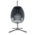 Gardeon Grey Outdoor Foldable Egg Swing Chair with 360° Rotation, UV-Resistant Canopy, and Plush Cushion, 150kg Capacity