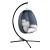 Gardeon Grey Outdoor Foldable Egg Swing Chair with 360° Rotation, UV-Resistant Canopy, and Plush Cushion, 150kg Capacity