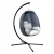 Gardeon Grey Outdoor Foldable Egg Swing Chair with 360° Rotation, UV-Resistant Canopy, and Plush Cushion, 150kg Capacity