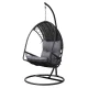 Gardeon Outdoor Wicker Egg Swing Chair with Stand, Anti-Rust Frame, Black, 150kg Capacity, All-Weather Design