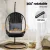 Gardeon Outdoor Wicker Egg Swing Chair with Stand, Anti-Rust Frame, Black, 150kg Capacity, All-Weather Design