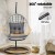 Gardeon Light Grey Outdoor Egg Swing Chair, Wicker Pod with Stand & Armrest – Durable, UV-Resistant, 150kg Capacity