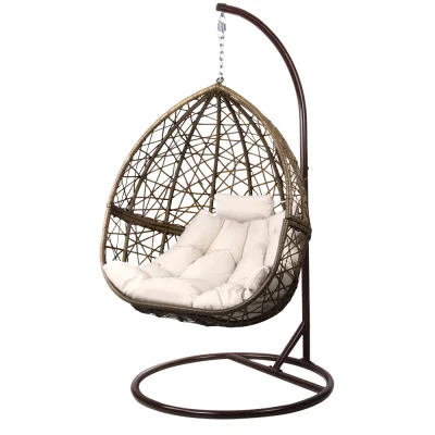 Gardeon Outdoor Egg Swing Chair - Handcrafted Wicker, 360° Rotatable, Anti-Rust Frame, Soft Cushion, 150kg Capacity