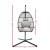 Gardeon Outdoor Hanging Egg Swing Chair, Handcrafted UV-Resistant Wicker, 360° Rotation, Grey Cushion, 150kg Capacity
