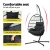 Gardeon Outdoor Egg Swing Chair - Grey Resin Wicker, 195cm Anti-Rust Frame, Plush Cushions, Foldable Pod Stand Included