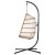 Gardeon Outdoor Egg Swing Chair - Handcrafted Resin Wicker, Foldable Pod Stand, Anti-Rust Frame, 150kg Capacity, Yellow
