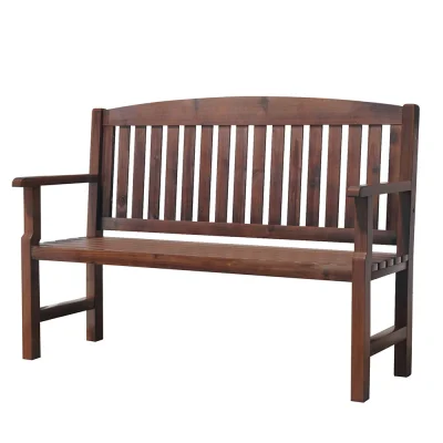 Gardeon 2-Seater Wooden Garden Bench - Durable Fir Wood, 300kg Capacity, Weather-Resistant, Brown Finish, 120cm