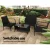 Gardeon 4-Piece Rattan Outdoor Sofa Set with UV-Resistant Wicker, Steel Frame, Cushions, and Tempered Glass Table