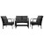 Gardeon 4-Piece Rattan Outdoor Sofa Set with UV-Resistant Wicker, Steel Frame, Cushions, and Tempered Glass Table