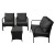 Gardeon 4-Piece Rattan Outdoor Sofa Set with UV-Resistant Wicker, Steel Frame, Cushions, and Tempered Glass Table