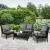 Gardeon 4-Piece Rattan Outdoor Sofa Set with UV-Resistant Wicker, Steel Frame, Cushions, and Tempered Glass Table