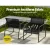 Gardeon Outdoor Sofa Set - 4-Piece Lounge with Tempered Glass Table, Weather-Resistant Textilene, Steel Frame, Black