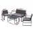 Gardeon 4-Piece Black Rattan Outdoor Sofa Set with Storage Cover, Tempered Glass Table, and Washable Cushions