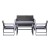 Gardeon 4-Piece Black Rattan Outdoor Sofa Set with Storage Cover, Tempered Glass Table, and Washable Cushions