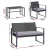 Gardeon 4-Piece Outdoor Rattan Sofa Set with Glass Table - UV-Resistant, Washable Cushions, Black, Easy Assembly