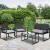 Gardeon 4-Piece Outdoor Rattan Sofa Set with Glass Table - UV-Resistant, Washable Cushions, Black, Easy Assembly