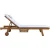 Gardeon Sun Lounge Wooden Lounger: Fir Wood, Adjustable Backrest, White Cushion, Wheels, 195x68x89cm, 300kg Capacity
